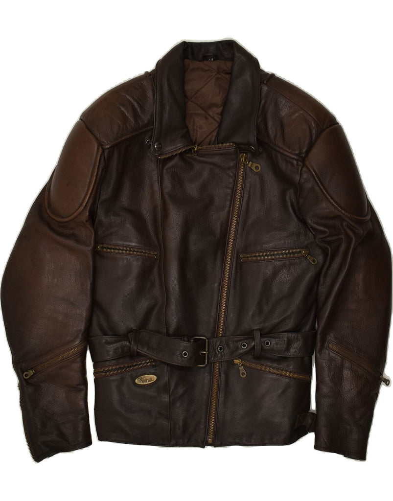 VINTAGE Womens Leather Jacket IT 44 Medium Brown | Vintage Vintage | Thrift | Second-Hand Vintage | Used Clothing | Messina Hembry 