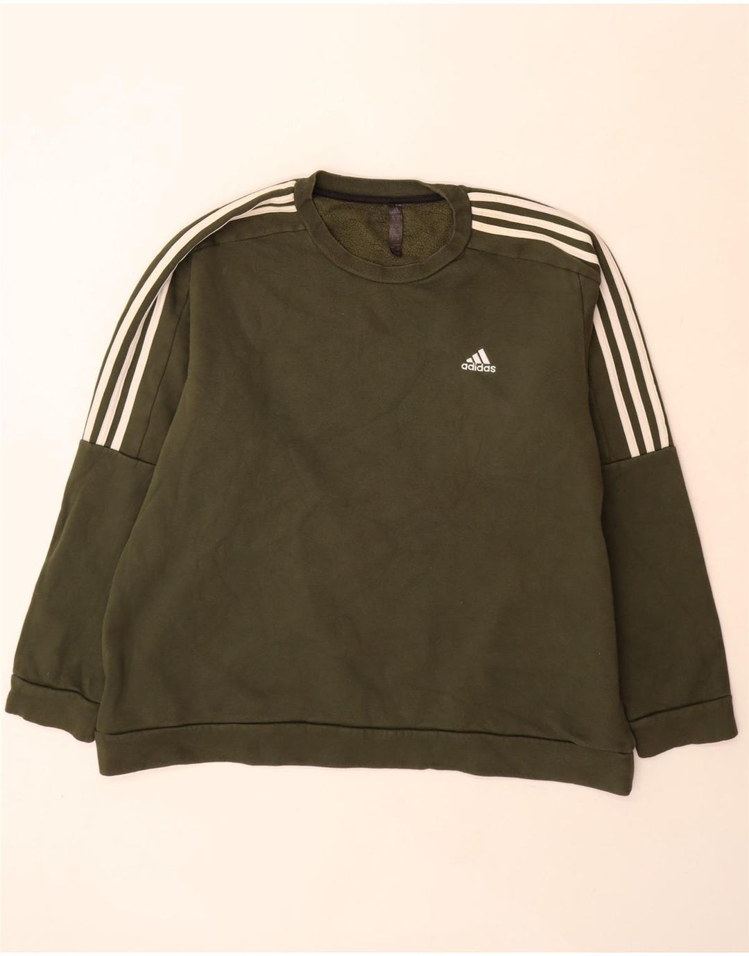 Adidas Mens Sweatshirt Jumper 2XL Khaki Cotton
