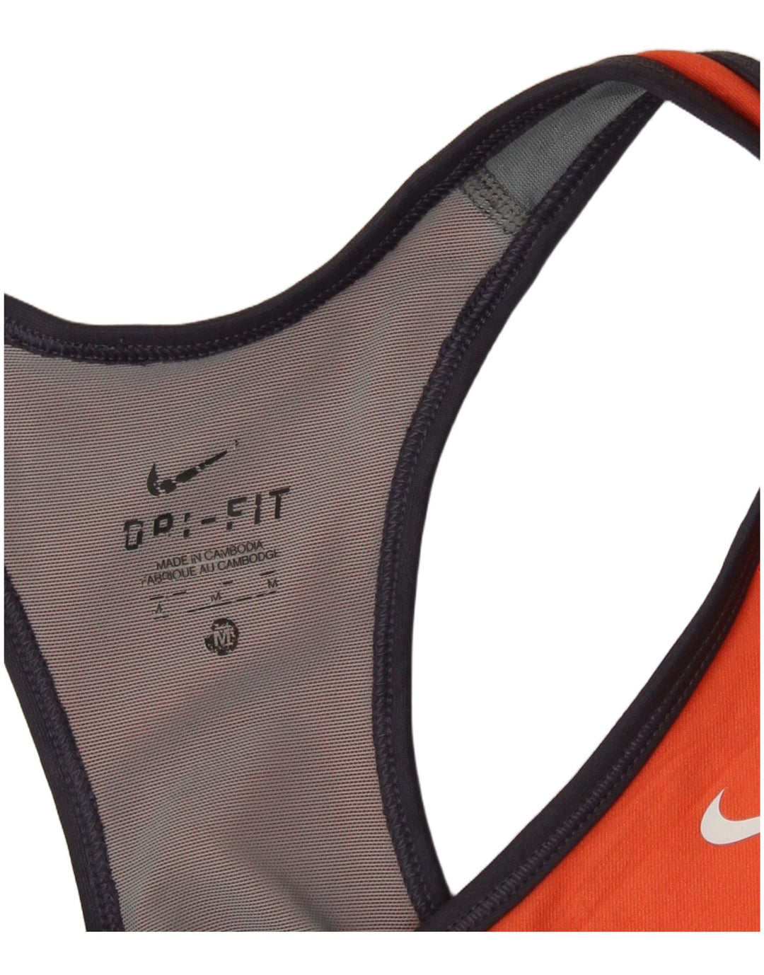Nike Womens Dri Fit Vest Top UK 12 Medium Orange Polyester