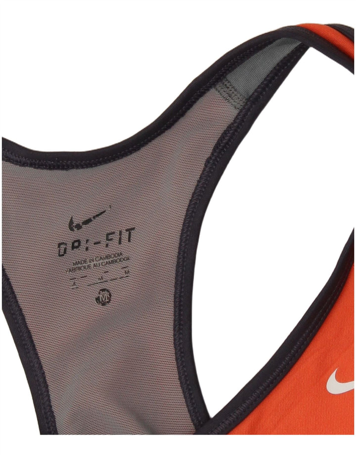 Nike Womens Dri Fit Vest Top UK 12 Medium Orange Polyester