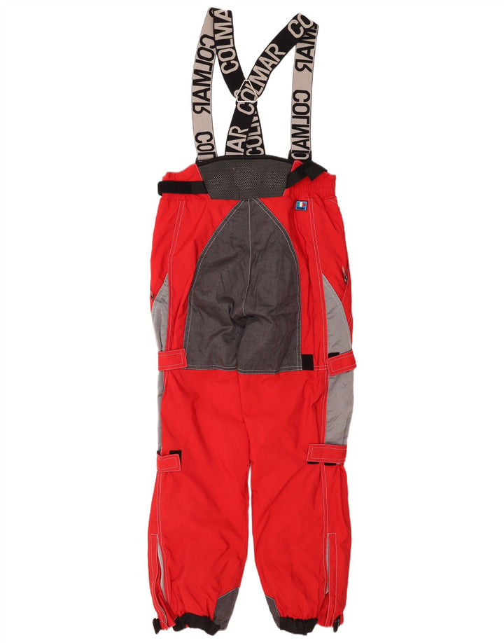 Colmar Mens Graphic Dungarees Ski Trousers EU 52 Large Red Colourblock
