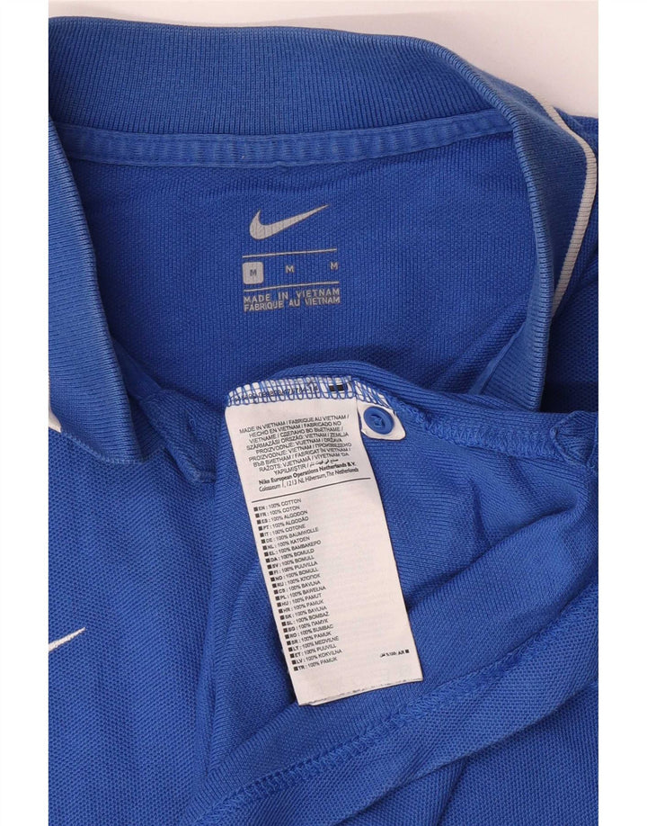 Nike Mens Graphic Polo Shirt Medium Blue Cotton