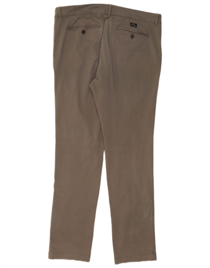 RIFLE Mens Slim Chino Trousers W38 L33 Grey Cotton