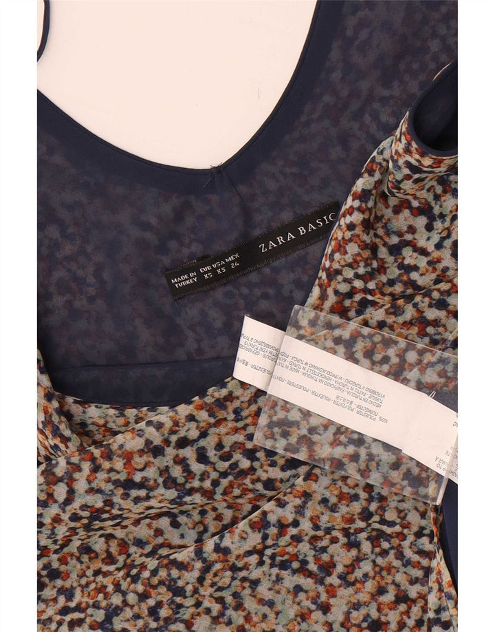 Zara Womens Cami Top UK 6 XS Multicoloured Spotted Polyester