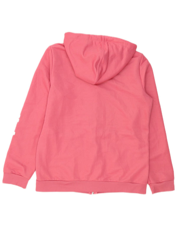Adidas Womens Graphic Zip Hoodie Sweater UK 16/18 Large Pink Polyester
