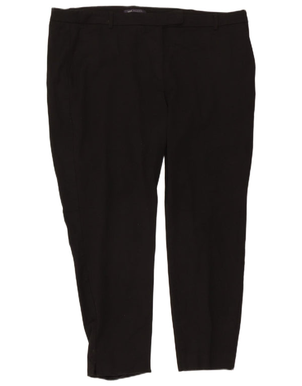 Marks & Spencer Womens High Waist Suit Trousers UK 22 3XL W42 L27 Black