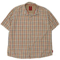 Fat Face Mens Short Sleeve Shirt XL Beige Check Cotton