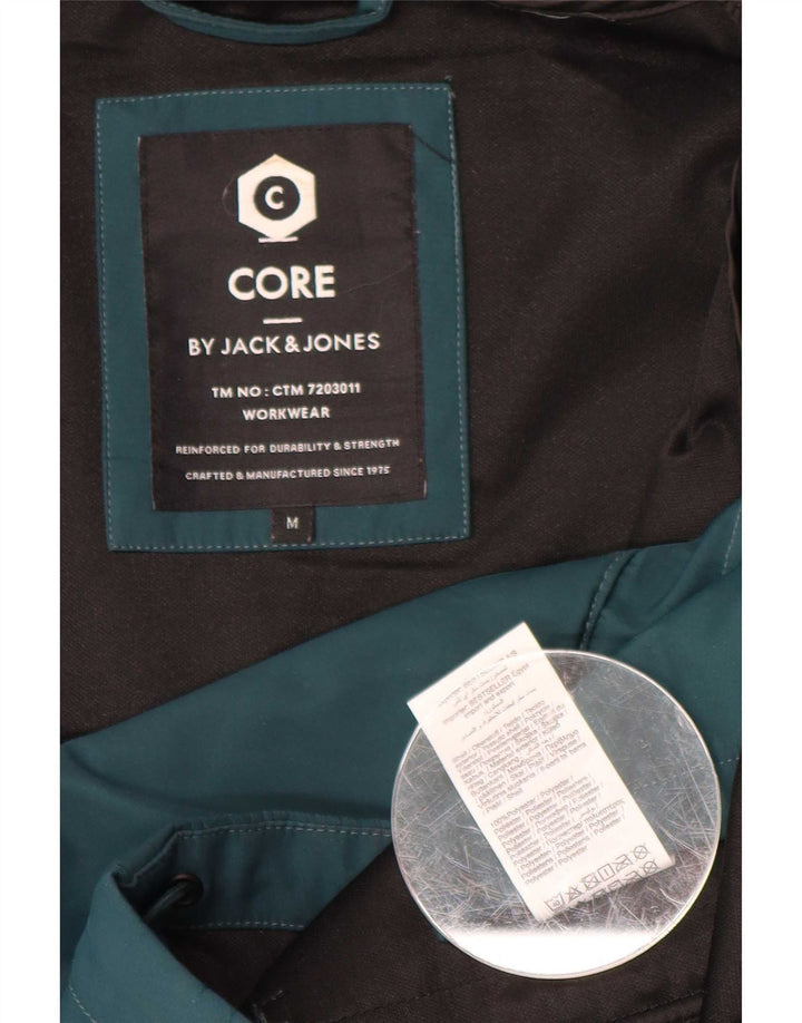 Jack & Jones Mens Hooded Windbreaker Jacket UK 38 Medium Blue Polyester