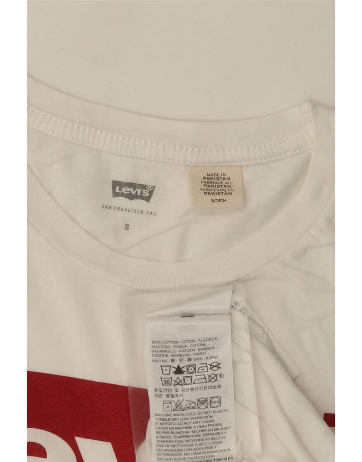 Levi's Womens Graphic T-Shirt Top UK 10 Small White Cotton