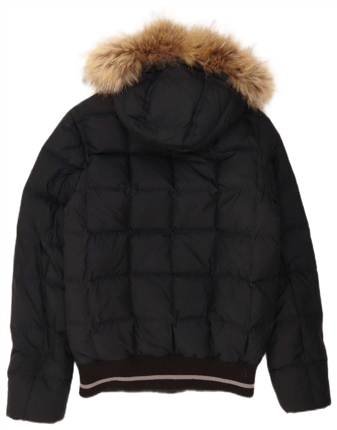 DOLOMITE Mens Hooded Padded Jacket UK 36 Small Black Polyester