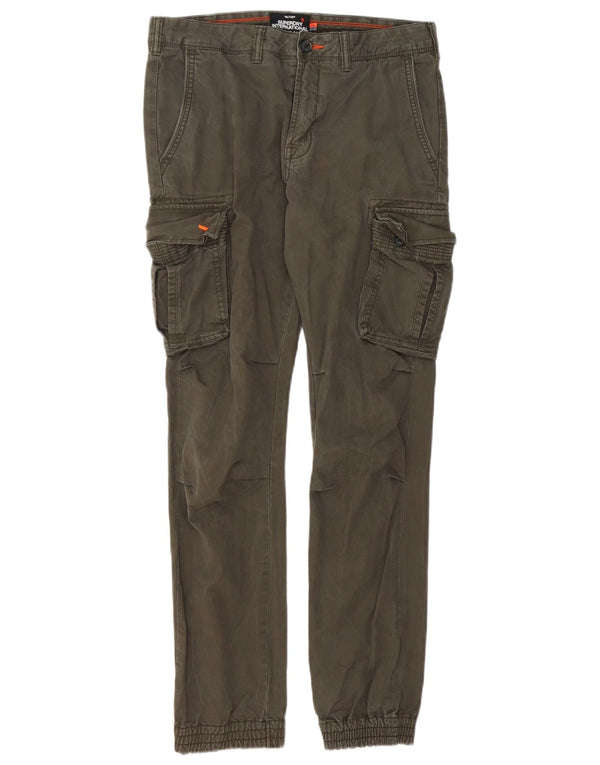 Superdry Mens Slim Joggers Cargo Trousers W32 L32 Khaki Cotton