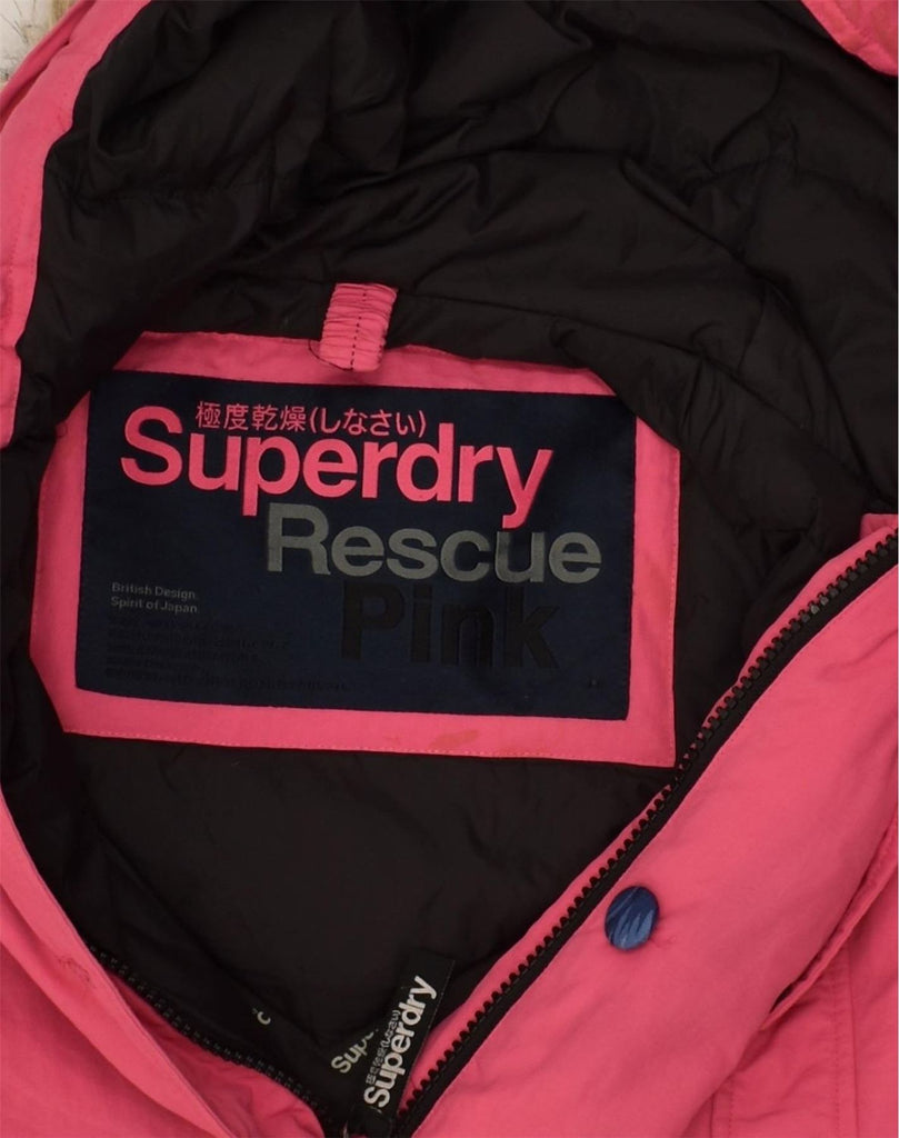 SUPERDRY Womens Hooded Windbreaker Jacket UK 16 Large Pink Nylon | Vintage Superdry | Thrift | Second-Hand Superdry | Used Clothing | Messina Hembry 