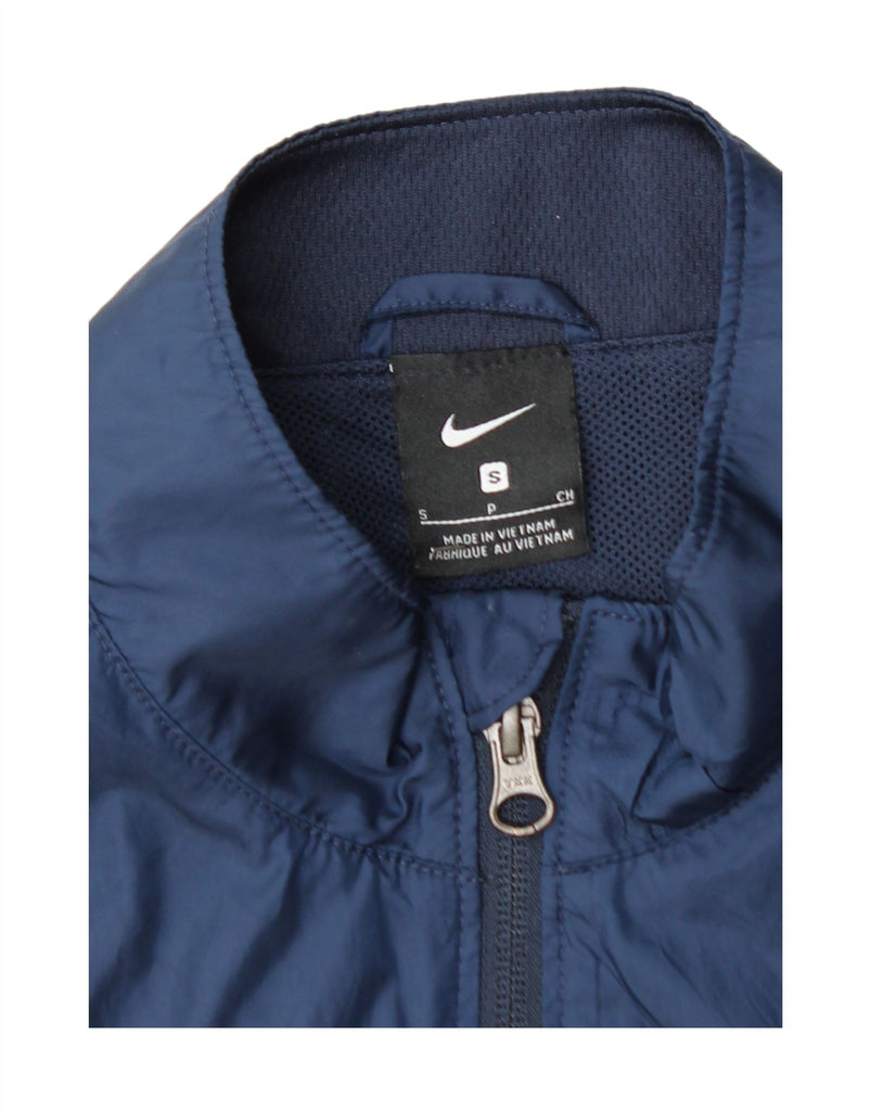 NIKE Mens Rain Jacket UK 36 Small Navy Blue Polyester Vintage Nike and Second-Hand Nike from Messina Hembry 