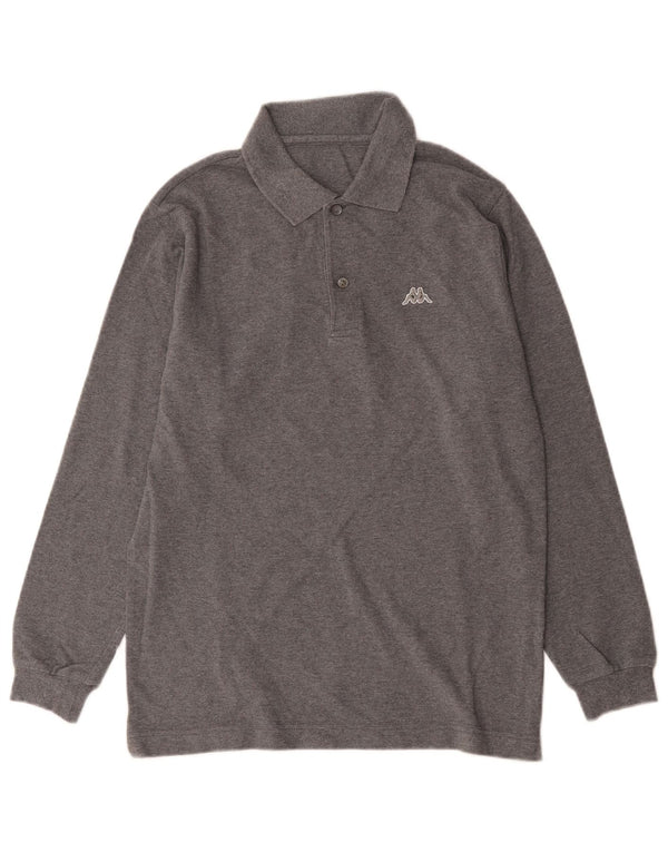 Kappa Mens Long Sleeve Polo Shirt Small Grey Cotton
