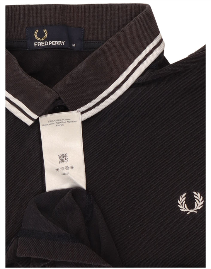 Fred Perry Mens Polo Shirt Medium Navy Blue Cotton