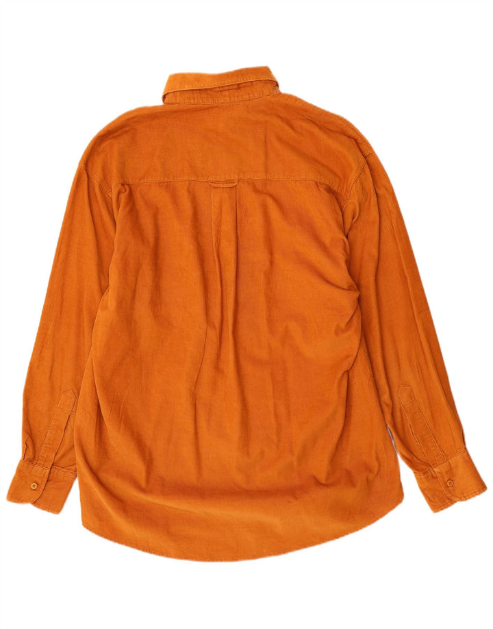 Basic Mens Corduroy Shirt Medium Orange Cotton