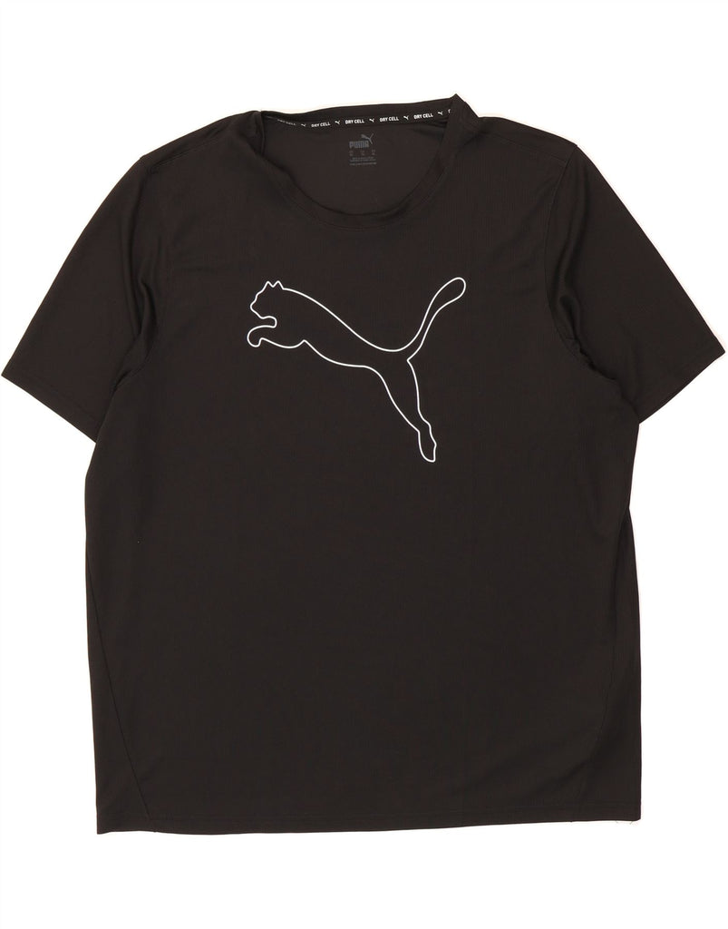 PUMA Mens Graphic T-Shirt Top XL Black Polyester Sports Vintage Puma and Second-Hand Puma from Messina Hembry 