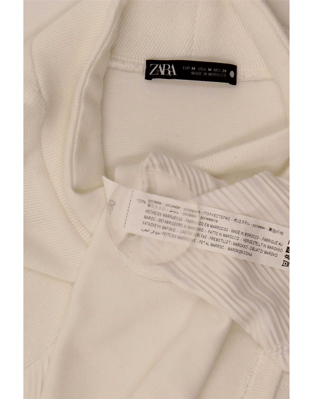 Zara Womens Long Sleeve Shift Dress UK 14 Medium White Polyester