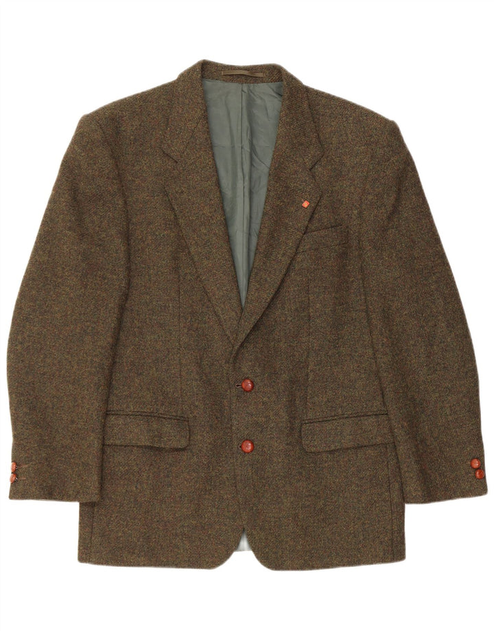 VINTAGE Mens 2 Button Blazer Jacket UK 38 Medium Khaki Flecked