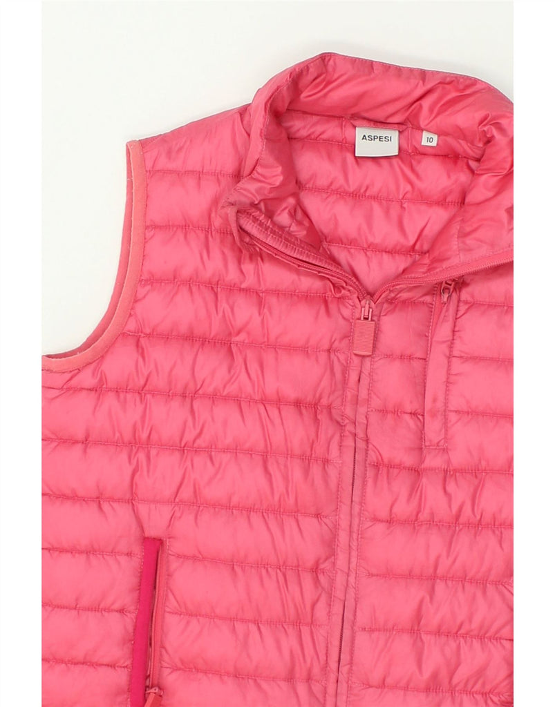 ASPESI Girls Padded Gilet 9-10 Years Pink Polyester | Vintage Aspesi | Thrift | Second-Hand Aspesi | Used Clothing | Messina Hembry 