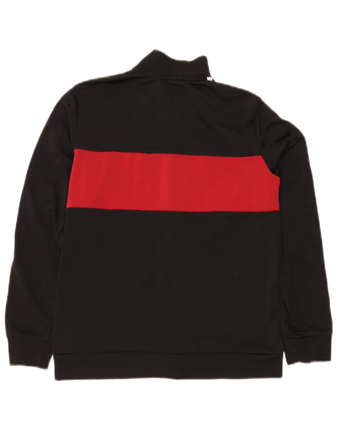 ADIDAS Boys Tracksuit Top Jacket 11-12 Years Black Colourblock Polyester