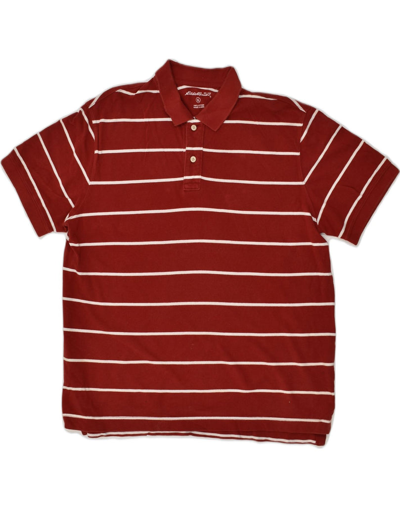 EDDIE BAUER Mens Polo Shirt XL Red Striped Cotton | Vintage Eddie Bauer | Thrift | Second-Hand Eddie Bauer | Used Clothing | Messina Hembry 