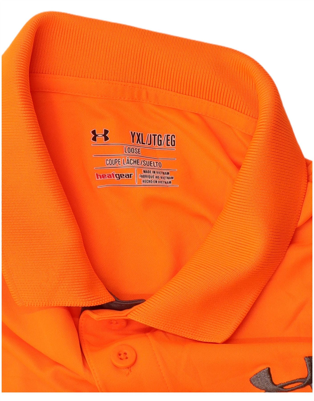 UNDER ARMOUR Boys Heat Gear Polo Shirt 13-14 Years XL  Orange