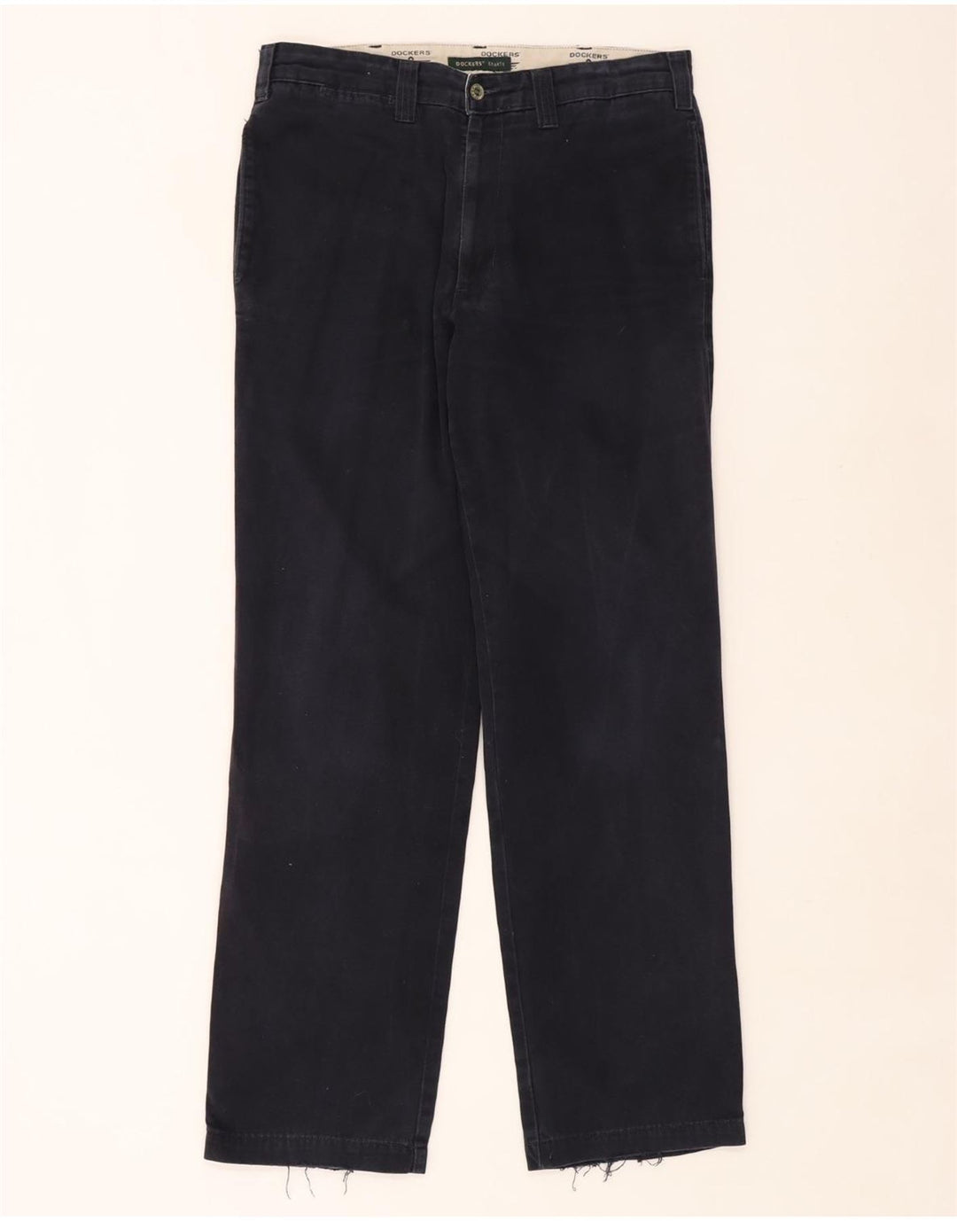 DOCKERS Mens Khakis Straight Chino Trousers W33 L32 Navy Blue Cotton