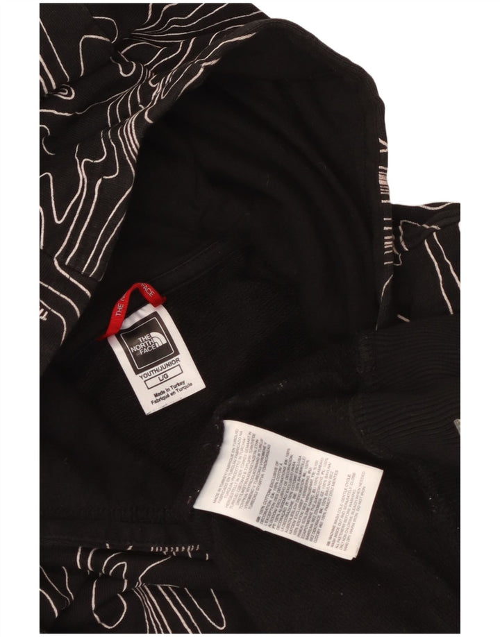 The North Face Boys Abstract Pattern Hoodie Jumper 11-12 Years Large Black
