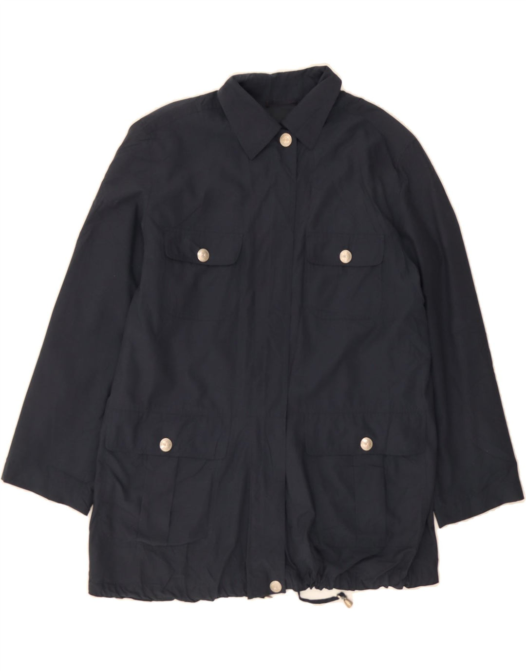 MARELLA Womens Oversized Utility Jacket UK 10 Small  Navy Blue Polyester Vintage Marella and Second-Hand Marella from Messina Hembry 