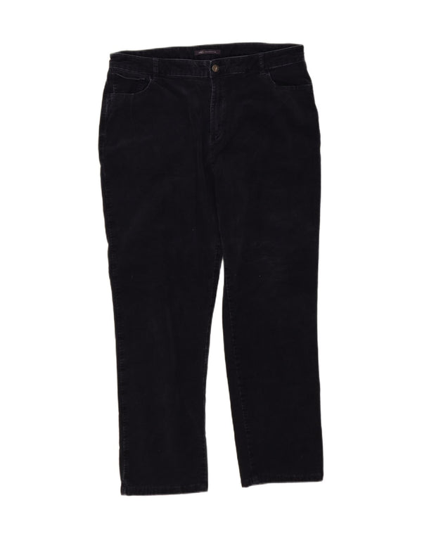 Marks & Spencer Womens High Waist Corduroy Trousers UK 18 XL W34 L27 Navy B