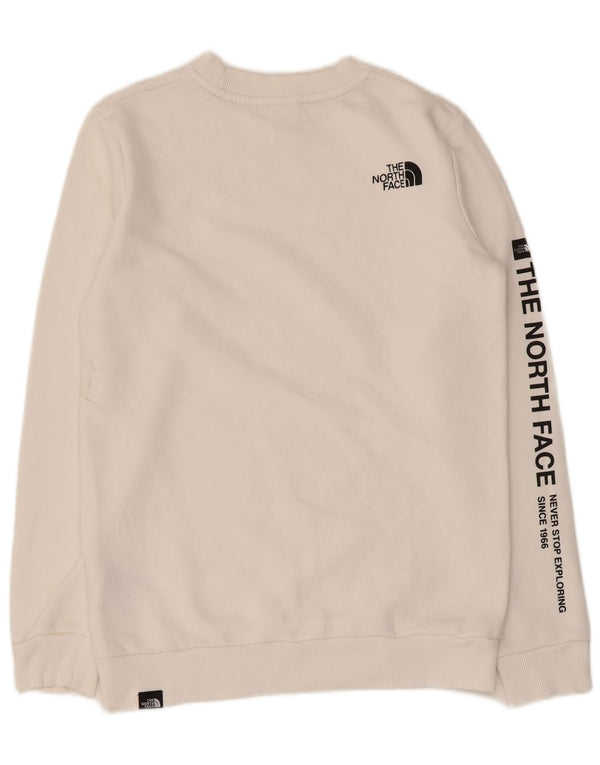 The North Face Womens Graphic Sweatshirt Jumper UK 6 XS White Cotton