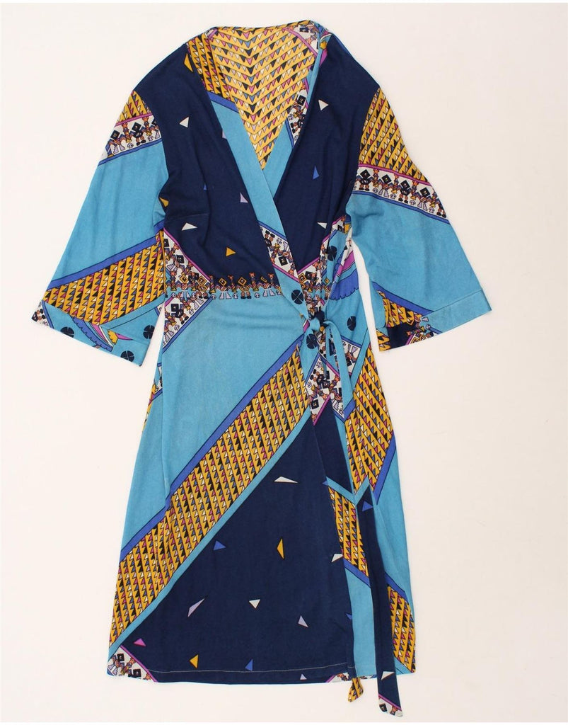 VINTAGE Womens Wrap Kaftan Dress US 4 Small Blue Colourblock | Vintage Vintage | Thrift | Second-Hand Vintage | Used Clothing | Messina Hembry 