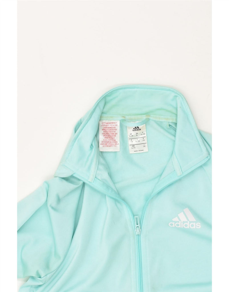 ADIDAS Girls Tracksuit Top Jacket 14-15 Years Blue Polyester | Vintage Adidas | Thrift | Second-Hand Adidas | Used Clothing | Messina Hembry 