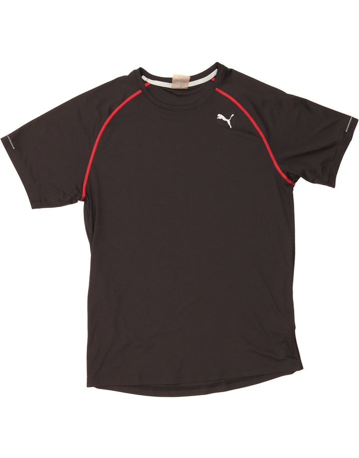 PUMA Mens T-Shirt Top Medium Black Polyester Vintage Puma and Second-Hand Puma from Messina Hembry 
