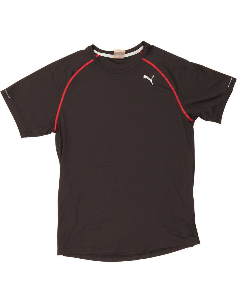 PUMA Mens T-Shirt Top Medium Black Polyester Vintage Puma and Second-Hand Puma from Messina Hembry 