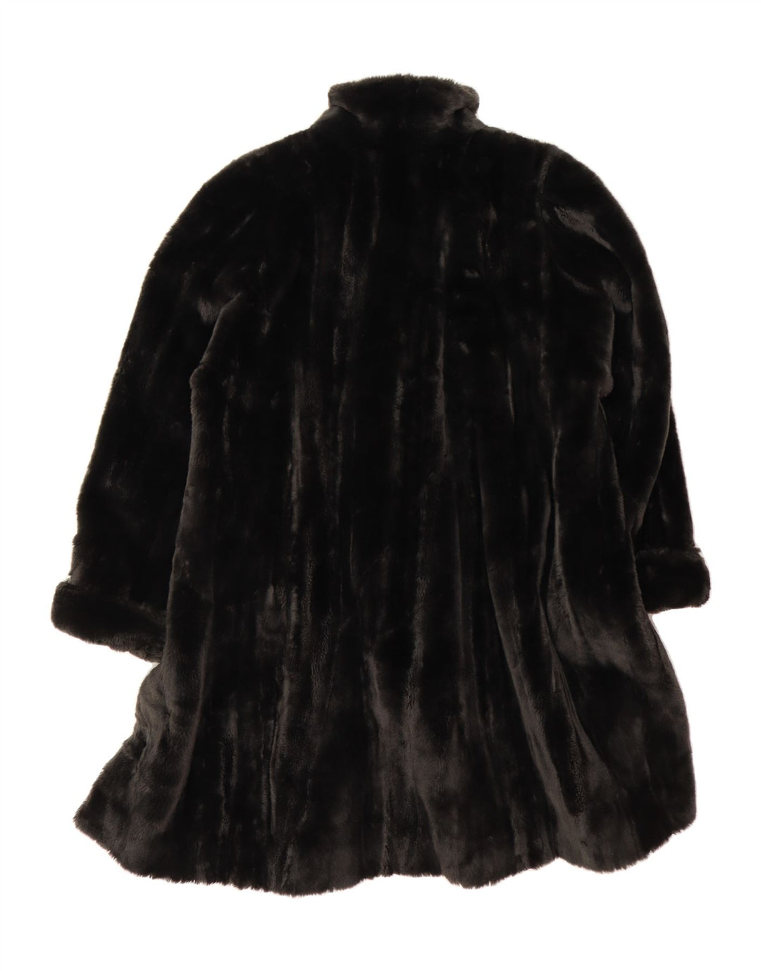 THOMAS ALBRECHT Womens Faux Fur Overcoat EU 40 Medium Black Modacryl Vintage Thomas Albrecht and Second-Hand Thomas Albrecht from Messina Hembry 