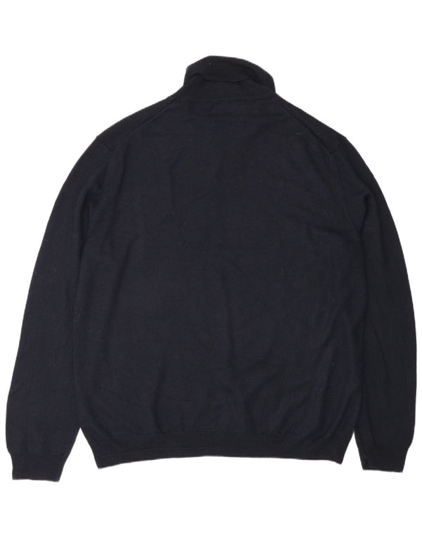 Marks & Spencer Mens Roll Neck Jumper Sweater 2XL Navy Blue Acrylic