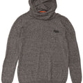 SUPERDRY Mens Hooded Jumper Sweater Medium Grey Cotton