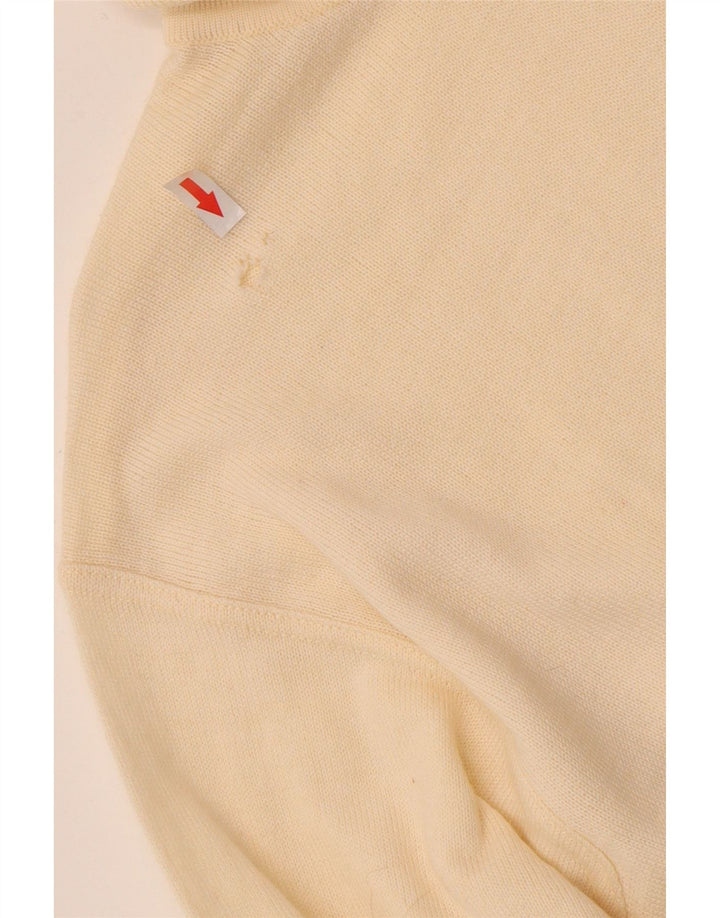 Vintage Mens Roll Neck Jumper Sweater IT 48 Medium Off White Polyacrylic