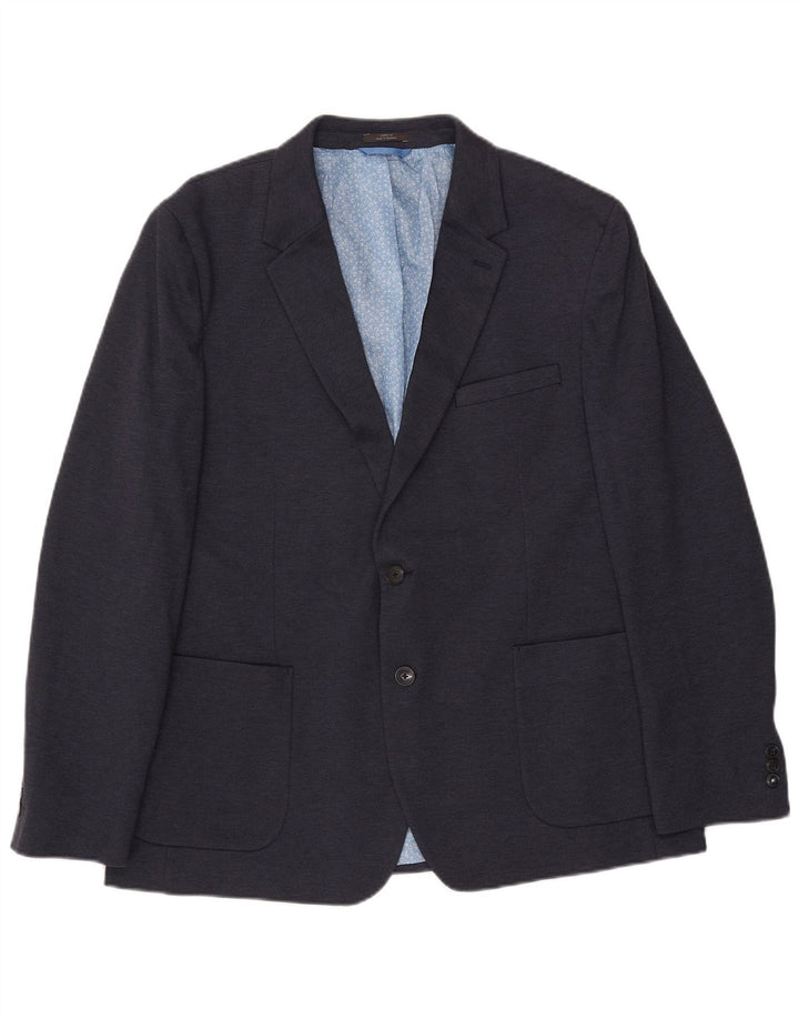 MARKS & SPENCER Mens 2 Button Slim Fit Blazer Jacket UK 46 XL Navy Blue