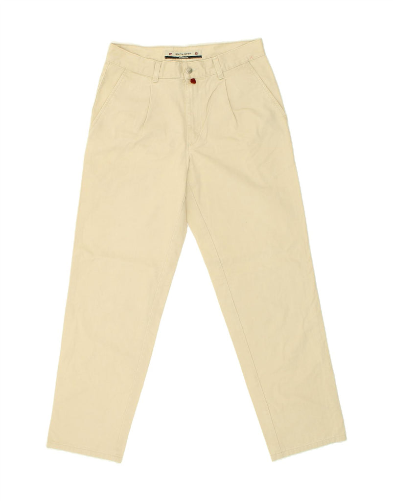 PIERRE CARDIN Mens Pegged Chino Trousers IT 48 Medium W32 L31  Beige Vintage Pierre Cardin and Second-Hand Pierre Cardin from Messina Hembry 