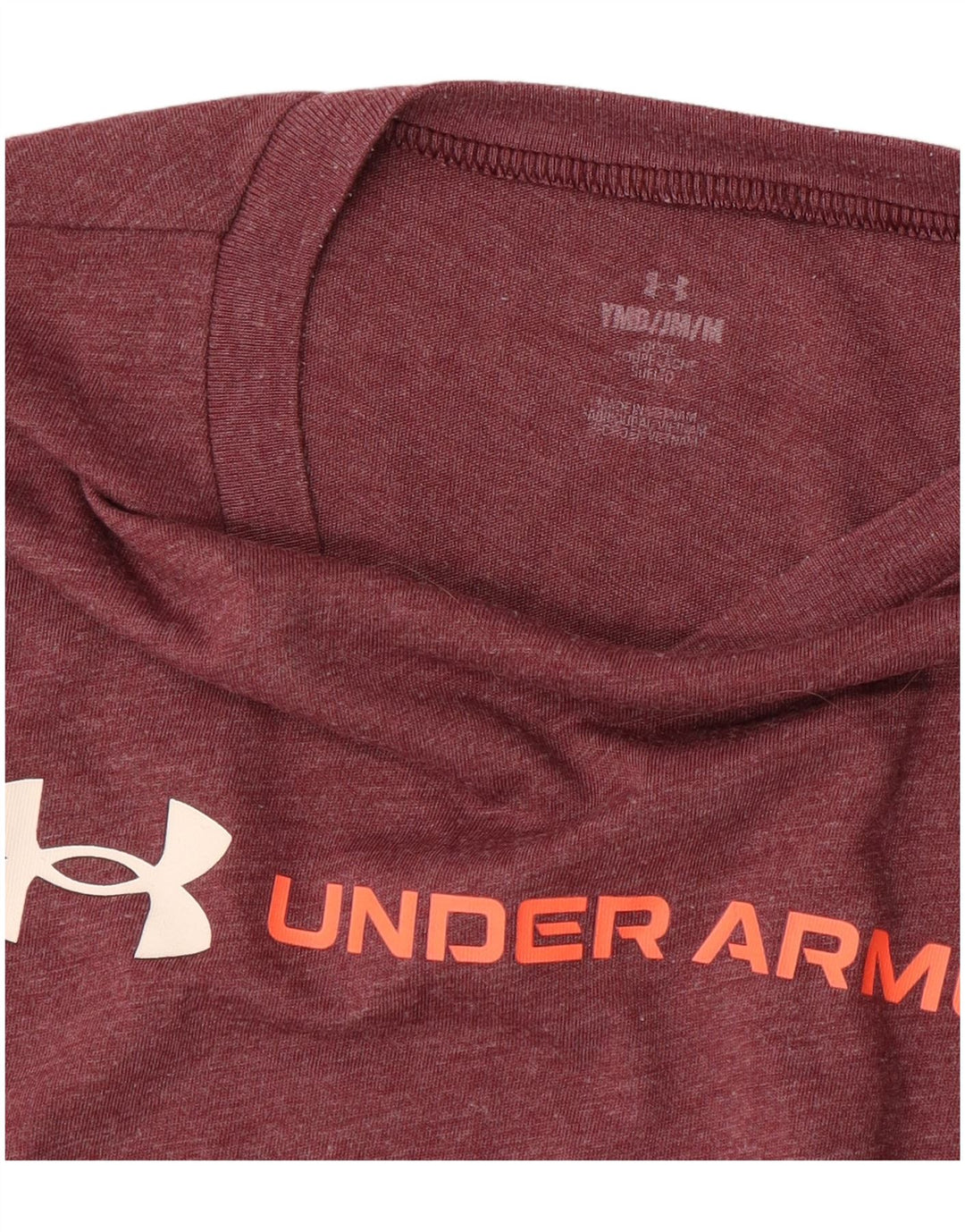 UNDER ARMOUR Boys Graphic T-Shirt Top 9-10 Years Medium Burgundy