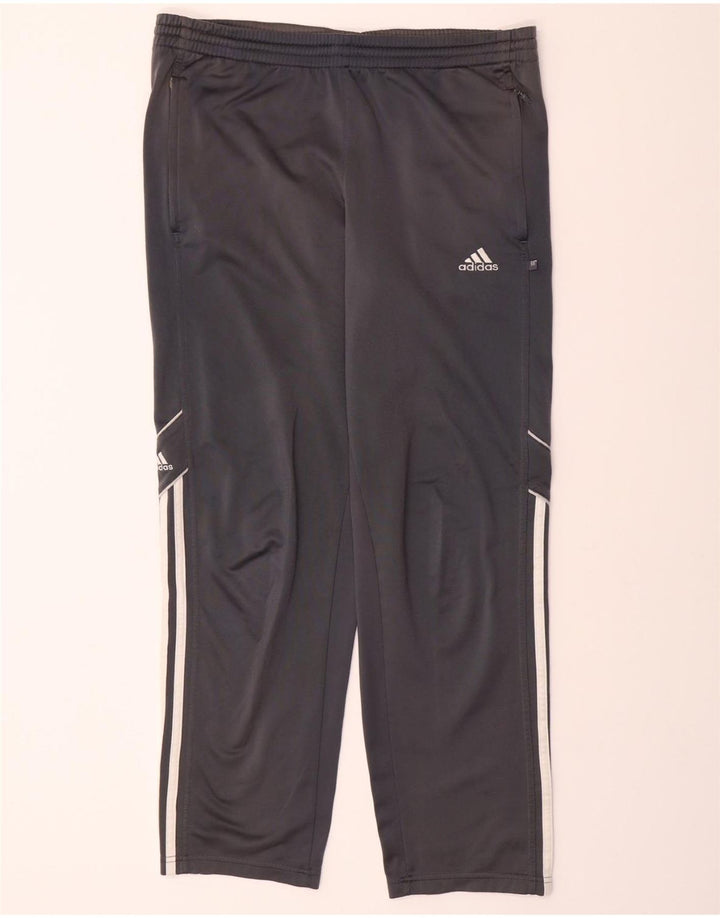 ADIDAS Boys Tracksuit Trousers 15-16 Years Grey Polyester