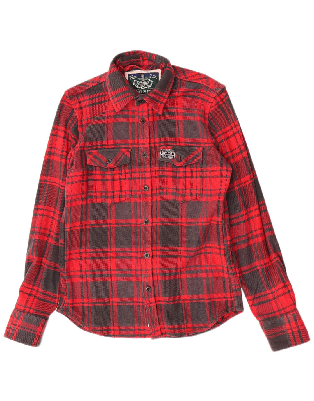 Superdry Mens Lumberjack Flannel Shirt XL Red Check Cotton