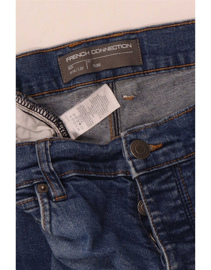 French Connection Mens Slim Jeans W34 L32 Blue Cotton