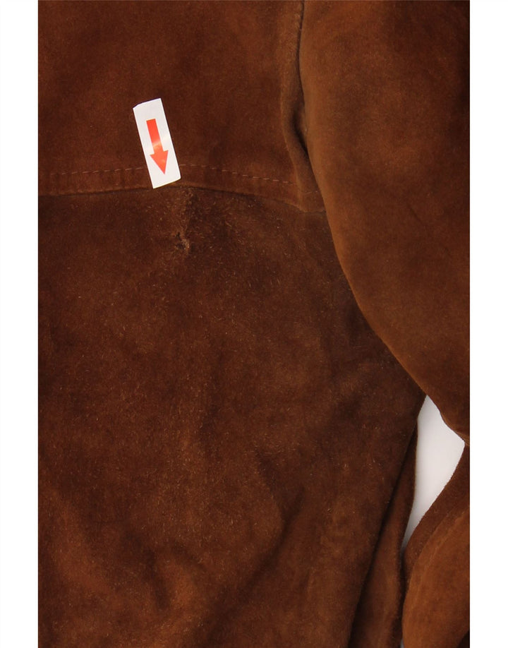 Vintage Mens Suede Bomber Jacket UK 38 Medium Brown