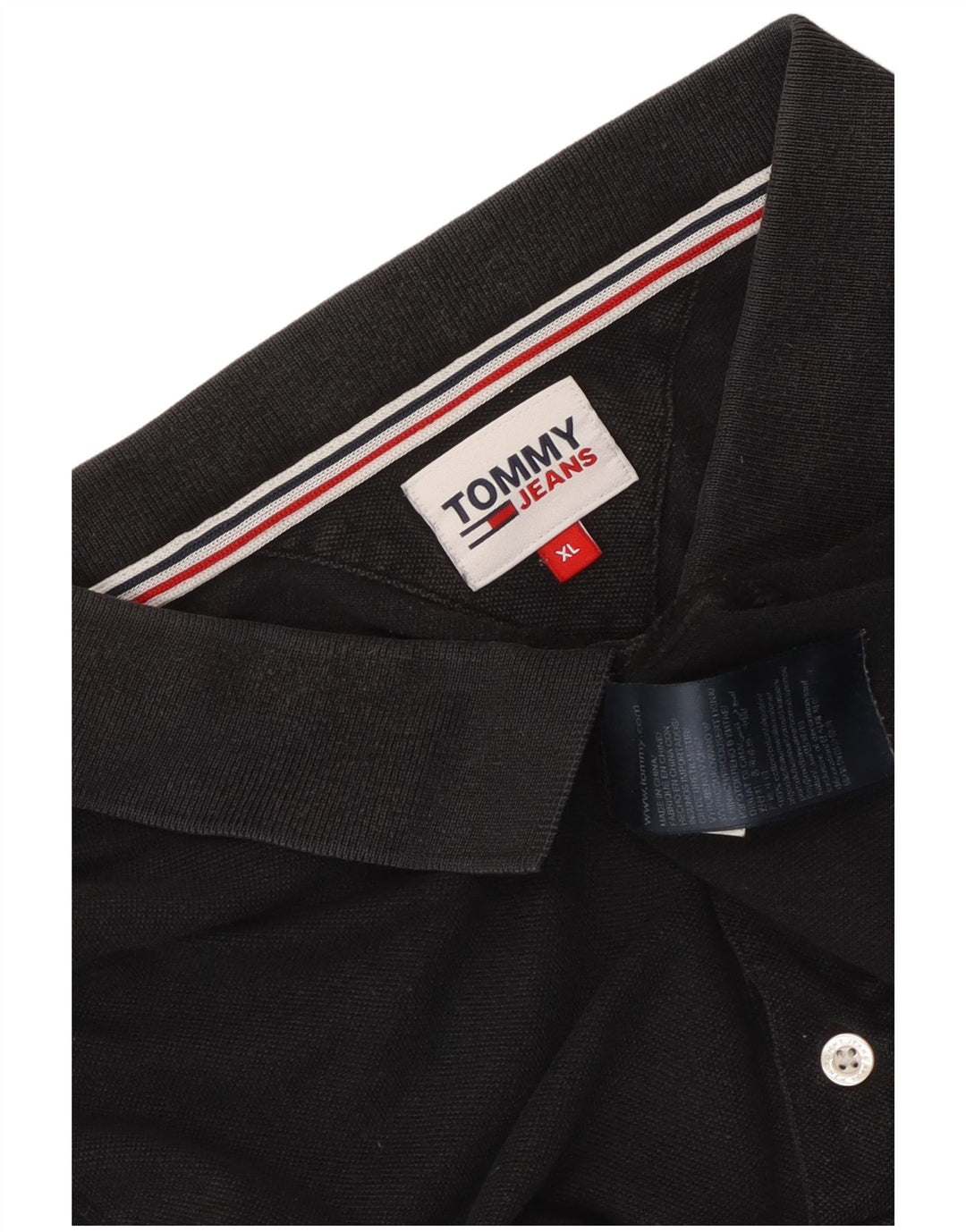 Tommy Hilfiger Mens Polo Shirt XL Black Cotton