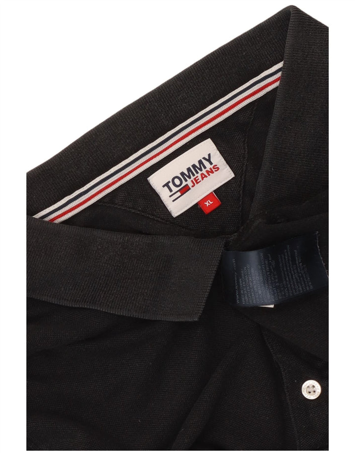 Tommy Hilfiger Mens Polo Shirt XL Black Cotton