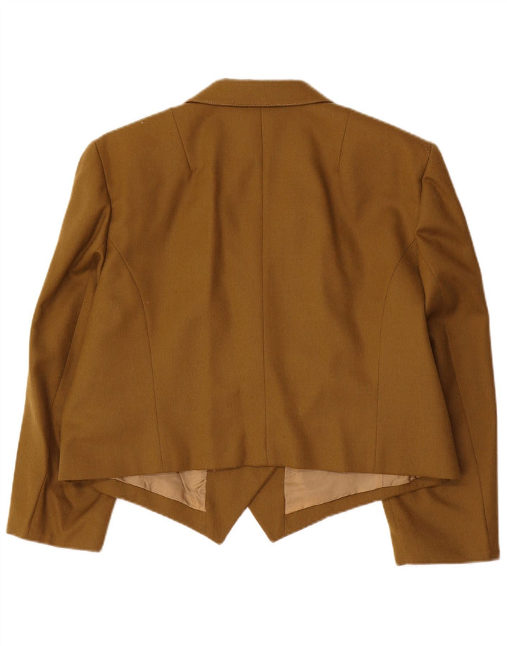 Vintage Womens 3/4 Sleeve Double Breasted Bolero Jacket IT 46 Large Khaki